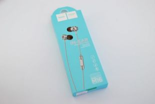 Гарнитура HOCO M16 (микрофон,круглый шнур) Silver/white