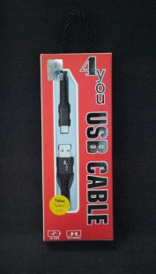 Usb-cable Type-C 4you Telon black (2.1A)  (от10шт - 10%)