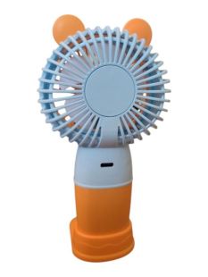 Вентилятор ручний HK59-19 (підставка для телефону, 3 режими, Type-C) Blue/Orange