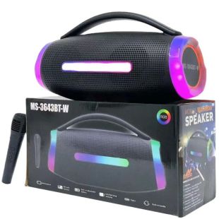 Портативна колонка MS-3643BT-W (USB, SD, Bluetooth, FM, дисплей, мікрофон) 40x22x15см Black