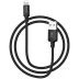Usb-cable iPhone 5 HOCO X14 Times 2m (круглий, тканевий, метал. коннект) Black