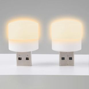 LED USB лампочка цилиндрическая, теплый свет (М) - Цена Недели!