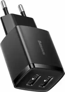 МЗП-USB Baseus Compact Charger 2USB/10.5W EU CCXJ010201 Black