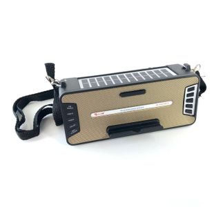 Радіоприймач Golon RX-S2618BTS (Bluetooth, USB, microSD. Сонячна батарея, ліхтарик) Gold