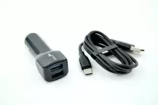 АЗП 4you B1 (2100mAh - 100%, Long, 2 USB, Exclusive design) Black + Type C
