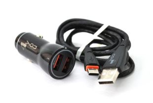 АЗУ 4you B2 (total 5A/25W, QC3, Fast Charger, 2 USB, 3.6-12V) black + Type C