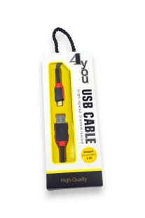 Usb-cable iPhone 5 4you Niagara ( 2.1A, чорний, 1.2м )