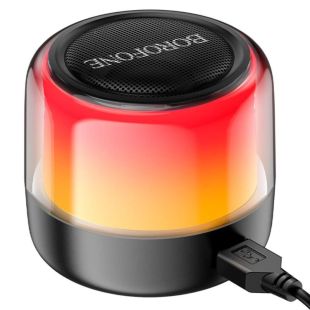 Портативная колонка 2 in 1 BOROFONE BP12 LED (Bluetooth 5.2) Black