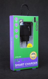 CЗУ 4you A50 (PD 20W, Fast Charger QC 3.0, 5V/3A,9V/12V-1.5A,2 выхода) black+кабель Type C-Lightning