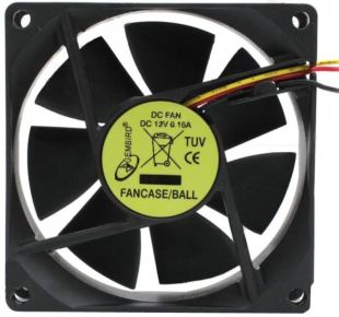 Вентилятор Gembird Fancase/ball для корпуса, 3-pin mini разъем, с шарикоподшипником, 80x80мм