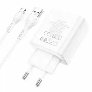 СЗУ-USB HOCO C102A QC3.0 28.5W 4 Usb + кабель Type-C White