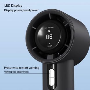 Вентилятор ручний SKR-F638 (LED, індикатор заряду Type-C) Black
