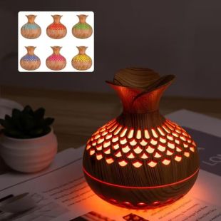 Увлажнитель воздуха (X-35) FLOWER HUMIDIFIER Brown (ночник, 2 реж, подс 300мл, USB-DS-5V)