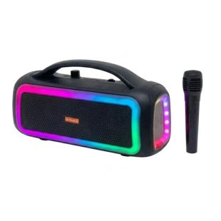 Портативная колонка MS-3644BT-W (USB, SD, Bluetooth, FM, дисплей, микрофон) 40x22x15см Black