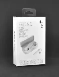 Bluetooth-гарнітура 4you FRIEND white (сенсор, v5.0 TWS, РРЦ 845грн) 