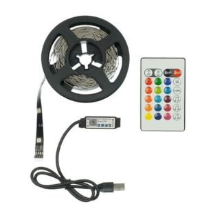 LED лента USB RGB 5V, IP 20, 2м, с Bluetooth и пультом, на самоклейке (М) - Цена Недели!