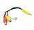Кабель 3.5mm тато / 3RCA мама 0.2m чорний