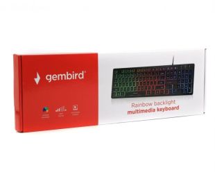 Клавиатура проводная Gembird KB-UML-01-UA (USB,мультимедийная с разноцветной подсветкой) Black
