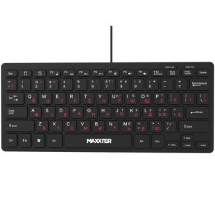 Клавиатура проводная Maxxter KBM-C01B-UA (USB,mini) Black
