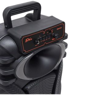 Портативна колонка ZQS10101 (USB+SD+Bluetooth+FM+дисплей+1-динамік+2мікрофона 44см*30см*24см) Black
