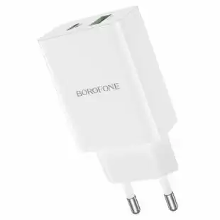 МЗП-USB BOROFONE BA56A PD+QC3.0 20W/3A (1 Usb/1Type-C) White