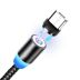 Usb-cable Micro USB Aspor-360Pro magnetic 2.4A 1m (круглий,тканина + пластик,метал.коннек) Black