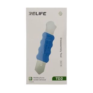 Лопатка металлическая двусторонняя  для разбора корпусов Relife TD2-C с пластиковой рукояткой (M)