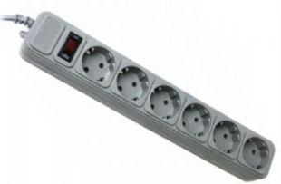Фильтр сетевой Gembird SPG6-G-15G 6 розеток, серый 4.5м (с предохранителем)