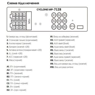 Автомагнітола CYCLONE MP-7128 (Bluetooth, USB, SD, дисплей 7*, 2DIN, +пульт, mp5, 12 міс гарантія)