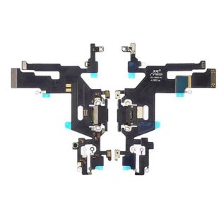 Шлейф iPhone 11 на зарядку + микрофон black (M)