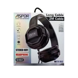Гарнитура Aspor S102 (микрофон, 2m) Black (мониторы)