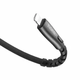 Usb-cable iPhone 5 HOCO U58 Core 2.4A 1.2m (метал.конект, плоский) Black