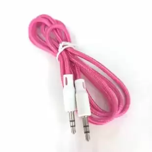 Аудіо кабель 3,5mm / 3,5mm AUX Eco Textile (текстиль) Pink