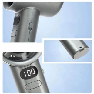 Вентилятор ручной M11 (LED, индикатор заряда, Type-C) Grey