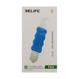 Лопатка металлическая двусторонняя  для разбора корпусов Relife TD2-D с пластиковой рукояткой (M)