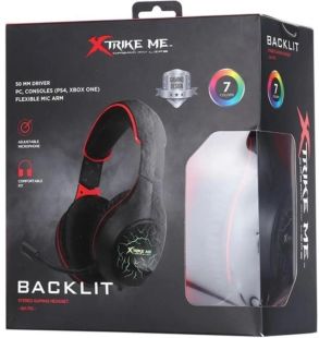 Гарнитура XTRIKE ME GH-710 (микрофон, мониторы,LED) Black/red