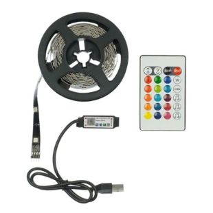 LED лента USB RGB 5V, IP 20, 3м, с Bluetooth и пультом, на самоклейке (М) - Цена Недели!