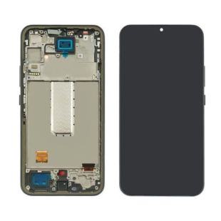 LCD Samsung A34 (5G) / A346 (2023) з чорним тач + срібляста корпусна рамка GH82-31200В Original(М)