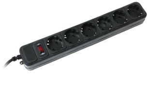 Фильтр сетевой Gembird SPG6-G-10B 6 розеток, черный 3м (с предохранителем)