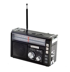 Радіоприймач Golon RX-382 (от сети или R20, фонарик, USB, MicroSD, 165х110х75мм) Black