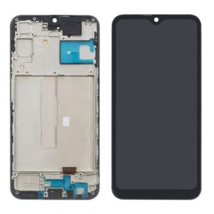 LCD Samsung A25 (2023) /A256 с черным тачскрином + дисплейная рамка ШИРОКАЯ РАМКА OLED (M) 