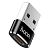 Переходник HOCO UA6 c USB папа/Type-C мама Black
