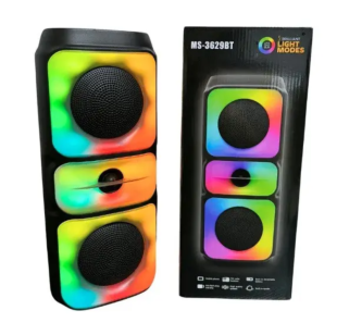 Портативная колонка MS-3629BT (USB+SD+Bluetooth+FM+LED) Black