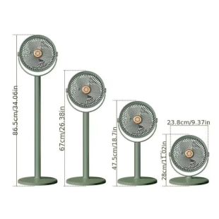 Вентилятор SOLAR FLOOR FAN S39 4в1 (настіл/підлоговий, АКБ,5 швидкостей, сонячна панель, Type-C) Black