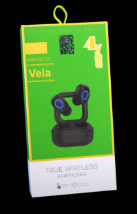 Bluetooth-гарнітура 4you VELA black (DotsDesign, BT 5.2, Гар12мес, РРЦ - 708г) - СМАЧНА ЦІНА!