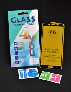 Захисне скло Huawei Y5P (2020) /Y5 (2018) Full Glue 2.5D (0.3mm) Black 4you "Акц ціна"