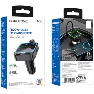 FM модулятор BOROFONE BC53 QC3.0 (Bluetooth) Black