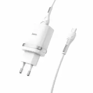 МЗП-USB HOCO C12Q Smart 3A 1Usb + кабель Micro USB White