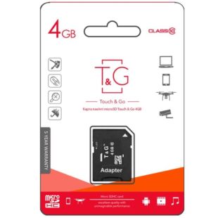 Micro SD 4Gb T&G Class 10 з ад.