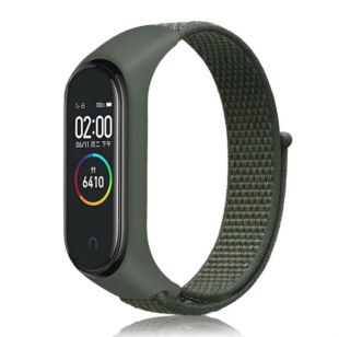 Ремешок на браслет фитнес Xiaomi mi band 3/4 Velcro Хаки светлый